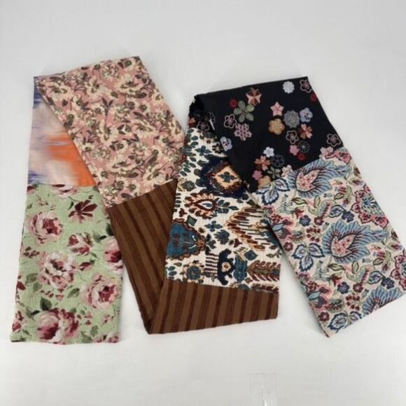 Sheila Gray Collection Mixed Print Mixed Media Floral Scarf Boho Bohemian - Picture 2 of 11